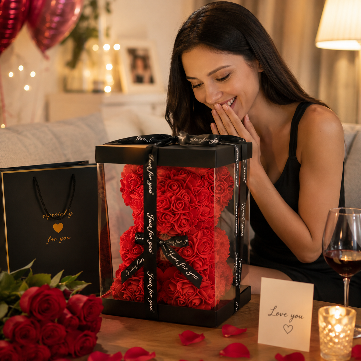 EverBloom Rose Teddy Bear – Luxury Foam Rose Gift Collection