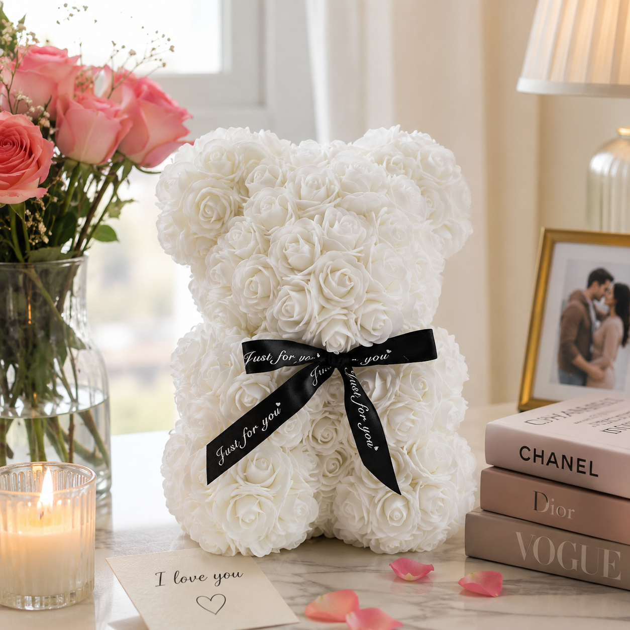 EverBloom Rose Teddy Bear – Luxury Foam Rose Gift Collection