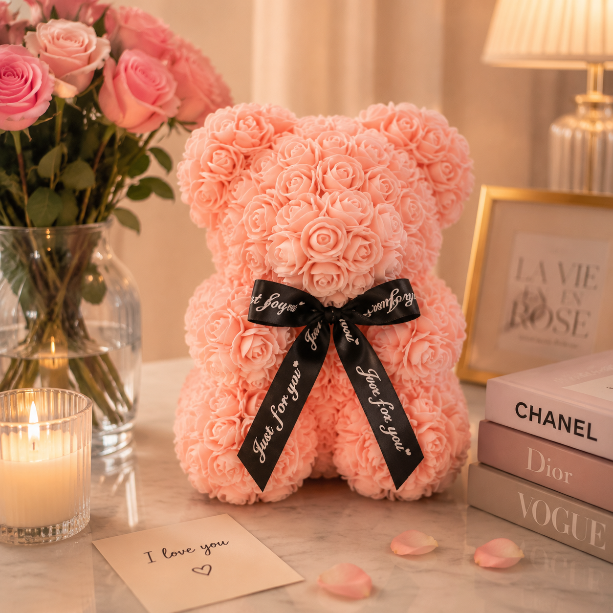 EverBloom Rose Teddy Bear – Luxury Foam Rose Gift Collection