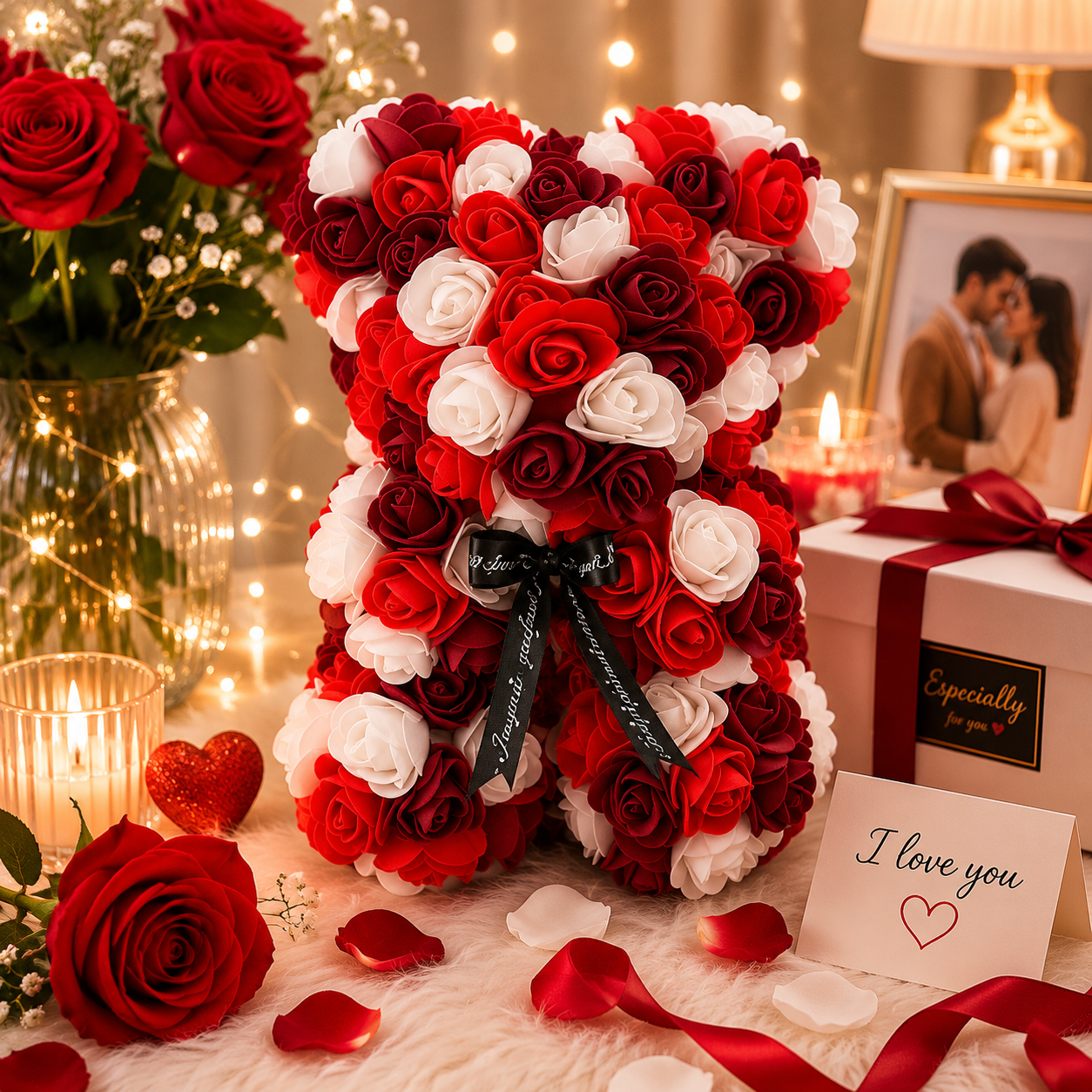 EverBloom Rose Teddy Bear – Luxury Foam Rose Gift Collection