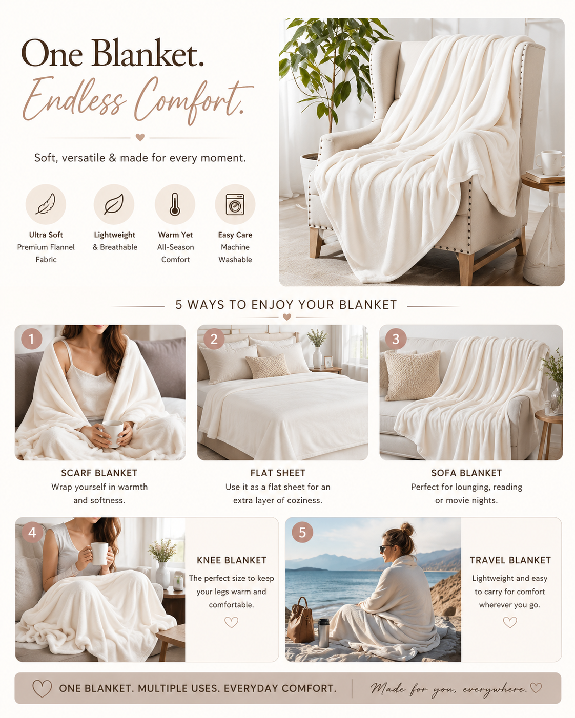 Five ways to enjoy your blanket infographic