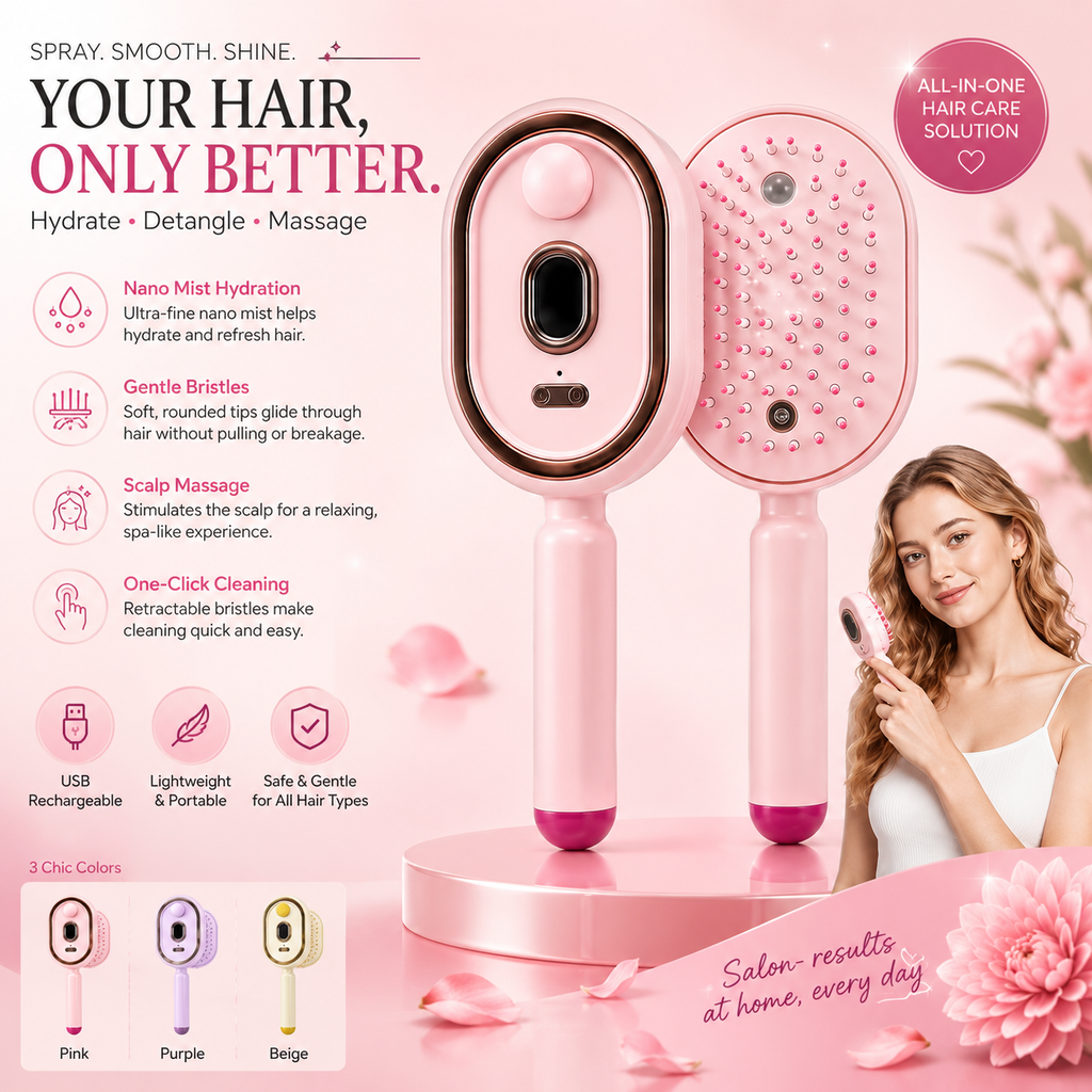 SilkMist Pro Nano Hair Therapy Brush main product advertisement