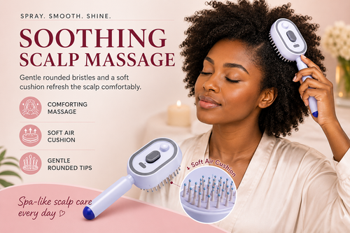 SilkMist Pro soothing scalp massage with soft air cushion bristles